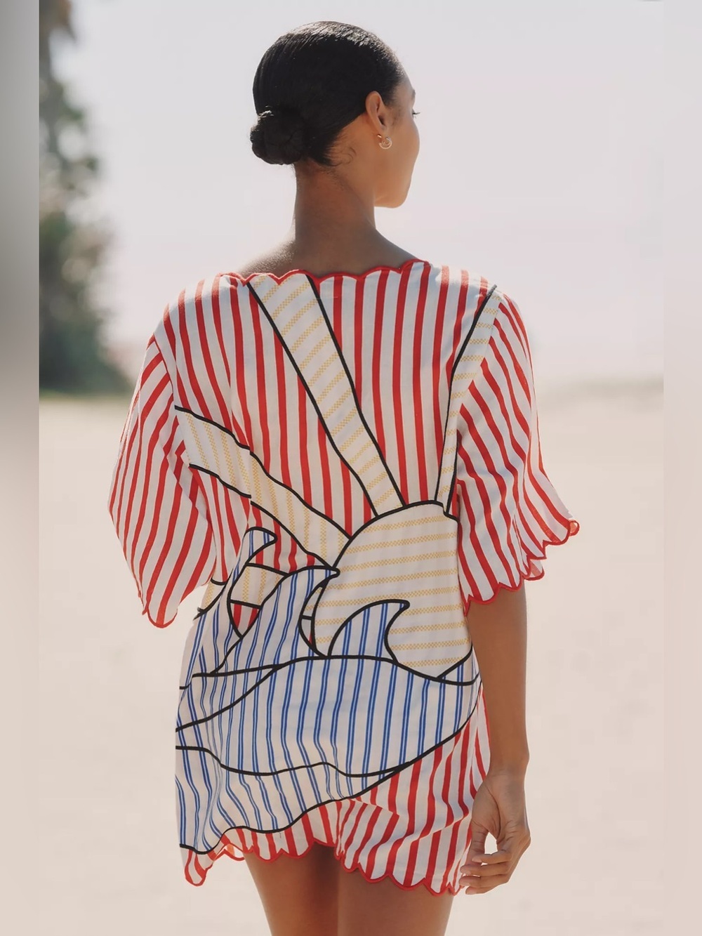 Farm Rio: Navy Stripes Mini Dress - Picture 3 of 10
